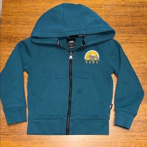 Vans Teal Kids Hoodie with Colorful Camp Graphic
